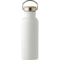 Bouteille isotherme  500 ml en acier inoxydable - Odette Matières : bambou Couleurs : blanc