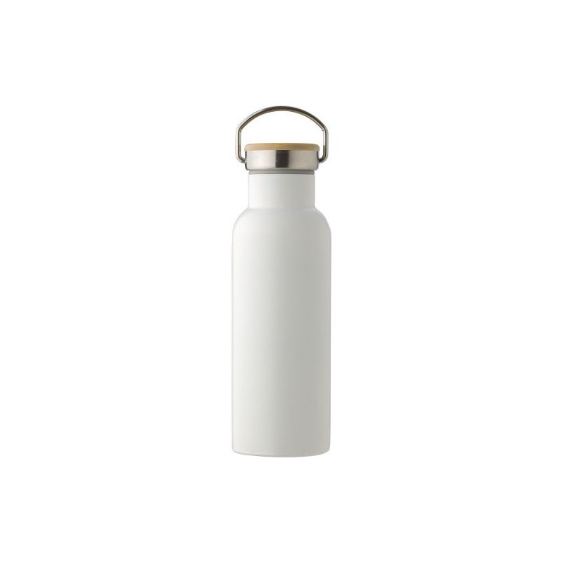 Bouteille isotherme  500 ml en acier inoxydable - Odette Matières : bambou Couleurs : blanc