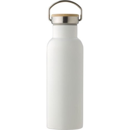 Bouteille isotherme  500 ml en acier inoxydable - Odette Matières : bambou Couleurs : blanc