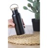 Bouteille isotherme  500 ml en acier inoxydable - Odette Matières : bambou Couleurs : argenté marquage laser ultra précis