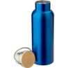 Bouteille isotherme  500 ml en acier inoxydable - Odette Matières : bambou Couleurs : argenté impression logo haute qualité