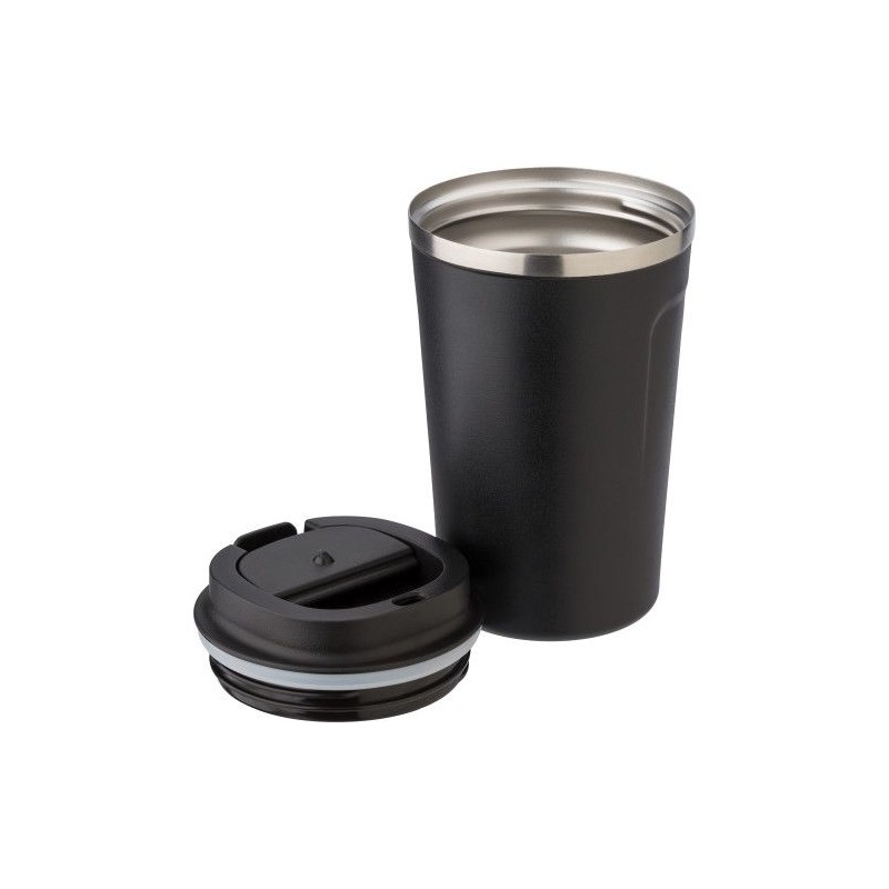 Mug isotherme  en acier inoxydable de 380 ml - Sofia Matières : métal Couleurs : noir goodies publicitaire événementiel