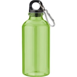 Gourde  transparente de 400 ml en rPET - Nancy Matières : métal Couleurs : vert citron marquage laser ultra précis