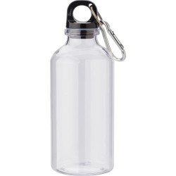 Gourde  transparente de 400 ml en rPET - Nancy Matières : métal Couleurs : rouge marquage couleur éclatante