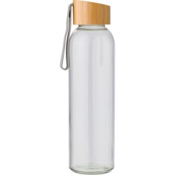 Bouteille  en verre de 500 ml avec bouchon en bambou personnalisée - Marc Matières : bambou Couleurs : brun 2