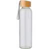 Bouteille  en verre de 500 ml avec bouchon en bambou personnalisée - Marc Matières : bambou Couleurs : brun personnalisable avec