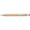 Stylo bille  en bambou et plastique - Claire Matières : bambou Couleurs : fuchsia marquage laser ultra précis