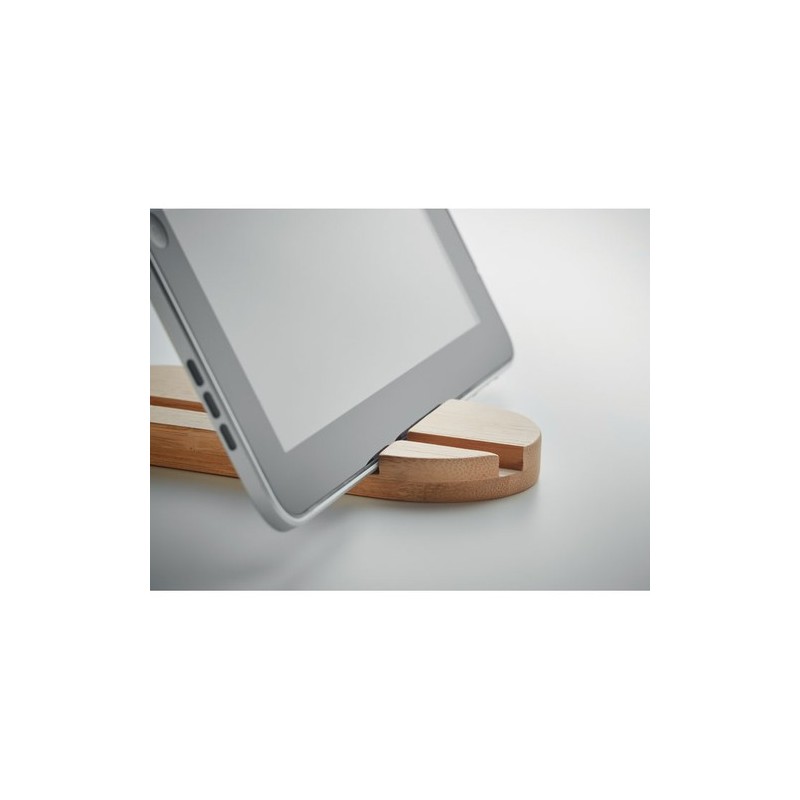 Support Pratique en Bambou Personnalisé pour Tablette/Smartphone ROBIN Matières : bambou Couleurs : bois livraison express 24h 4