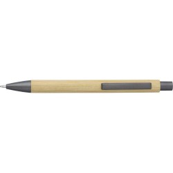Stylo bille  en bambou et plastique - Kalani Matières : bambou Couleurs : gun 2