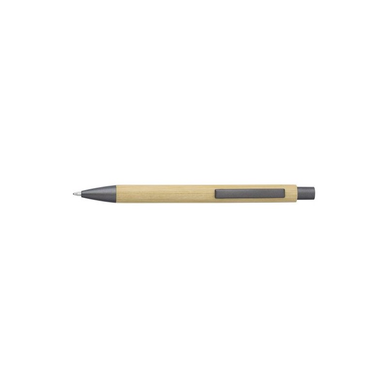 Stylo bille  en bambou et plastique - Kalani Matières : bambou Couleurs : gun personnalisable avec votre logo