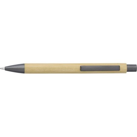 Stylo bille  en bambou et plastique - Kalani Matières : bambou Couleurs : gun personnalisable avec votre logo