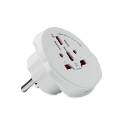 Adaptateur sécurisé 3-pole  World to EU SKROSS Matières : ABS Couleurs : blanc