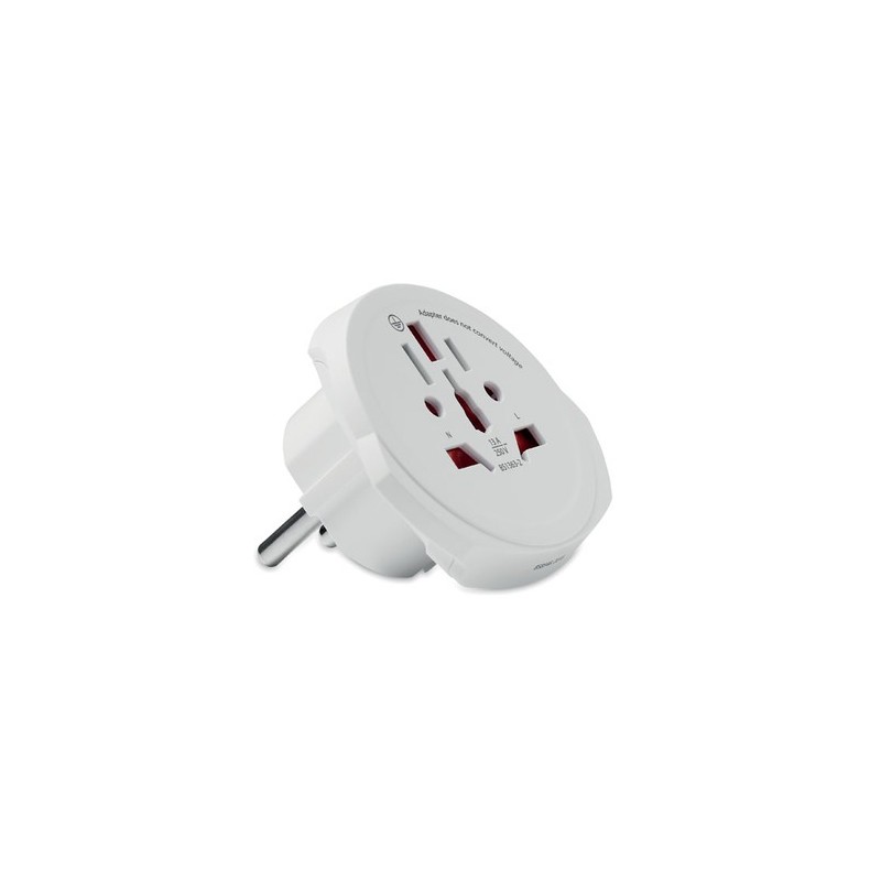Adaptateur sécurisé 3-pole  World to EU SKROSS Matières : ABS Couleurs : blanc