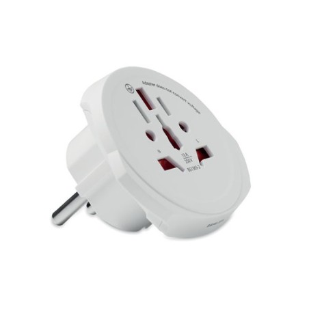 Adaptateur sécurisé 3-pole  World to EU SKROSS Matières : ABS Couleurs : blanc
