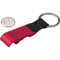 Porte-clés métal décapsuleur personnalisé pratique Lionel Matières : polyester Couleurs : rouge impression haute définition