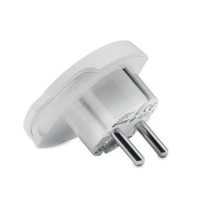 Adaptateur sécurisé 3-pole  World to EU SKROSS Matières : ABS Couleurs : blanc personnalisable avec votre logo