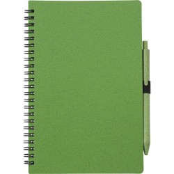 Carnet à spirale  en fibre de paille avec couverture en PP - Massimo