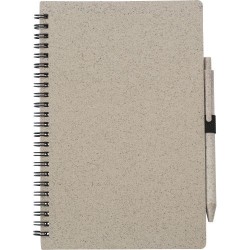 Carnet à spirale  en fibre de paille avec couverture en PP - Massimo 2