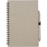 Carnet à spirale  en fibre de paille avec couverture en PP - Massimo Matières : papier Couleurs : brun personnalisable avec votr