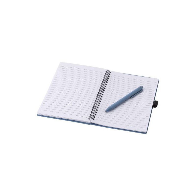 Carnet à spirale  en fibre de paille avec couverture en PP - Massimo Matières : papier Couleurs : brun personnalisation sur mesu