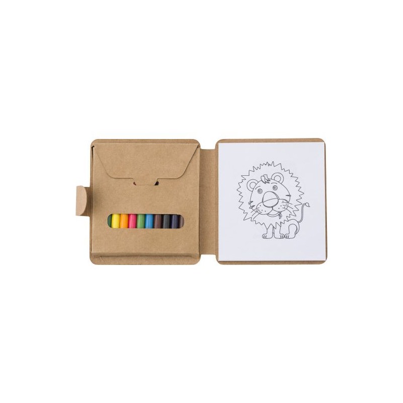 Set à dessin  de 12 crayons colorés pour enfants Marlon Matières : bois Couleurs : multicolore cadeau entreprise pas cher