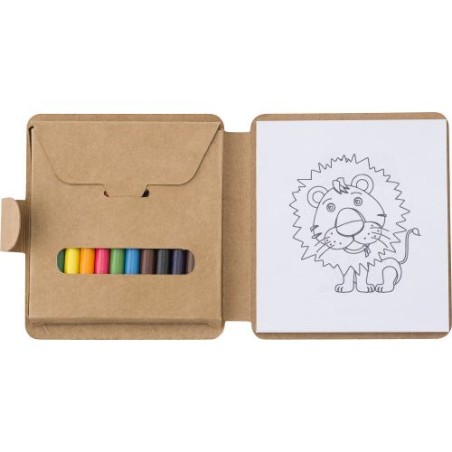 Set à dessin  de 12 crayons colorés pour enfants Marlon Matières : bois Couleurs : multicolore cadeau entreprise pas cher