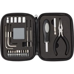 Boîte à outils  de 23 pièces dans un étui zippé en PU Lani Matières : polyester Couleurs : noir 2