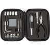 Boîte à outils  de 23 pièces dans un étui zippé en PU Lani Matières : polyester Couleurs : noir personnalisable avec votre logo