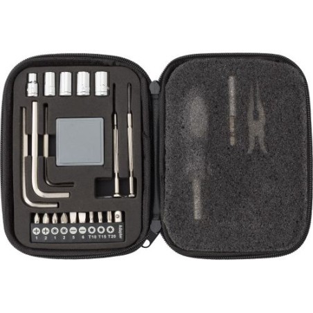 Boîte à outils  de 23 pièces dans un étui zippé en PU Lani Matières : polyester Couleurs : noir cadeau entreprise pas cher