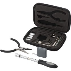 Boîte à outils  de 23 pièces dans un étui zippé en PU Lani Matières : polyester Couleurs : noir marquage laser ultra précis