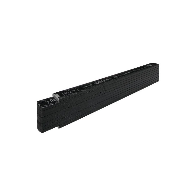 Mètre pliant en bois de 2 m personnalisé et  Stabila Matières : bois Couleurs : noir personnalisable avec votre logo
