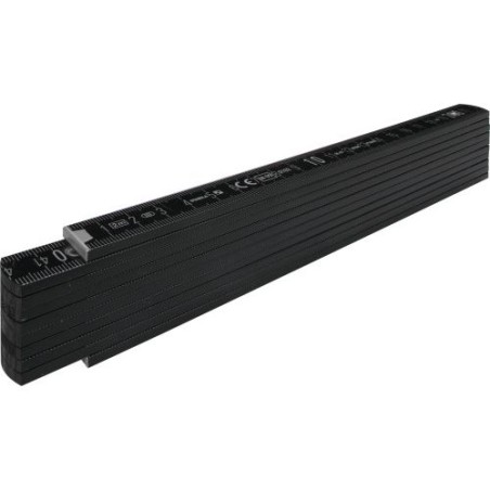 Mètre pliant en bois de 2 m personnalisé et  Stabila Matières : bois Couleurs : noir personnalisable avec votre logo