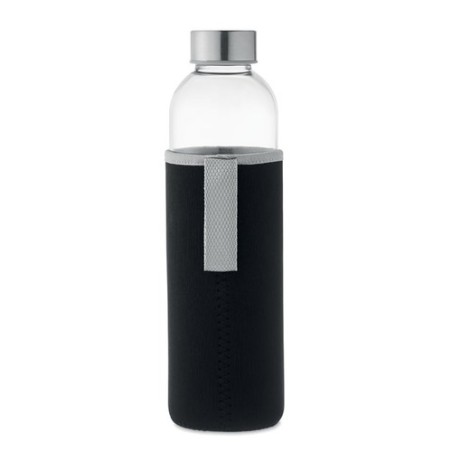 Bouteille en verre  750ml personnalisée UTAH LARGE Matières : verre Couleurs : noir personnalisable avec votre logo