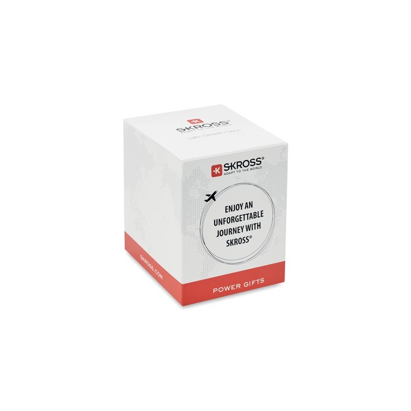 Adaptateur de chargeur universel personnalisé PRO Light avec 2x USB et 3 pôles Matières : ABS Couleurs : blanc livraison express