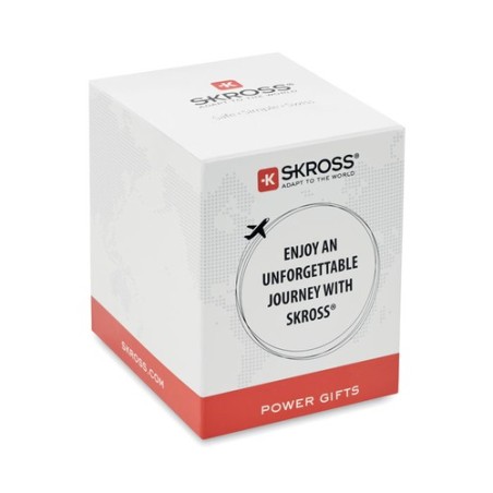 Adaptateur de chargeur universel personnalisé PRO Light avec 2x USB et 3 pôles Matières : ABS Couleurs : blanc livraison express