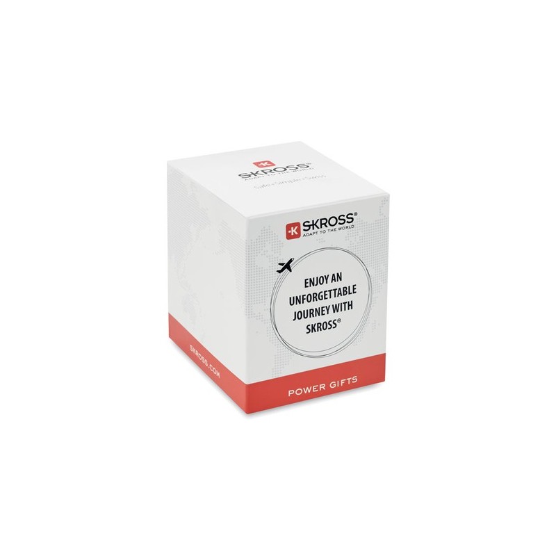 Adaptateur de chargeur universel personnalisé PRO Light avec 2x USB et 3 pôles Matières : ABS Couleurs : blanc objet promotionne