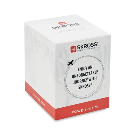 Adaptateur de chargeur universel personnalisé PRO Light avec 2x USB et 3 pôles Matières : ABS Couleurs : blanc objet promotionne