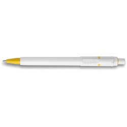 Stylo à bille personnalisé en ABS - Baron, cadeau d'entreprise Matières : plastique Couleurs : jaune accessoire événementiel uni
