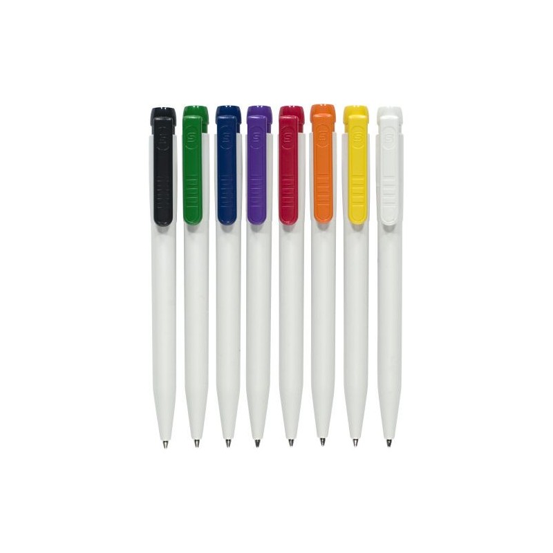 Stylo à Bille Personnalisé en Plastique Matières : laiton Couleurs : pourpre personnalisable avec votre logo