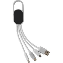 Chargeur à induction double  en bambou personnalisé - Idris Matières : nylon Couleurs : blanc