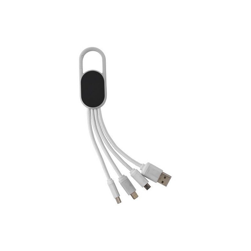 Chargeur à induction double  en bambou personnalisé - Idris Matières : nylon Couleurs : blanc