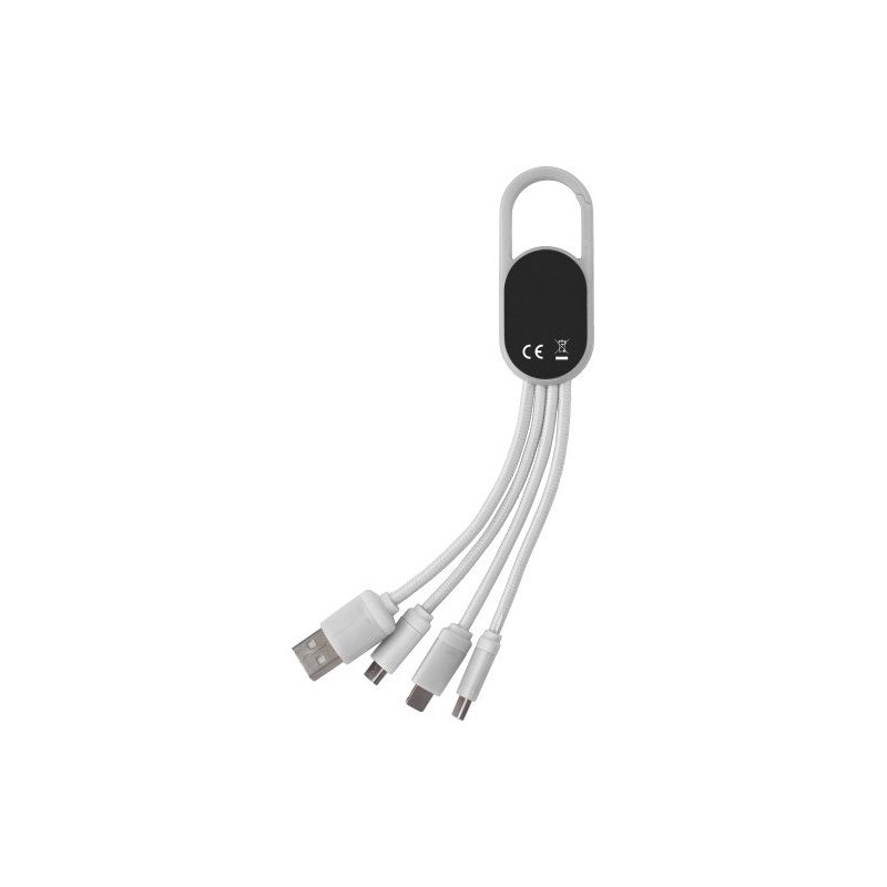 Chargeur à induction double  en bambou personnalisé - Idris Matières : nylon Couleurs : blanc marquage laser ultra précis