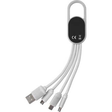 Chargeur à induction double  en bambou personnalisé - Idris Matières : nylon Couleurs : blanc marquage laser ultra précis