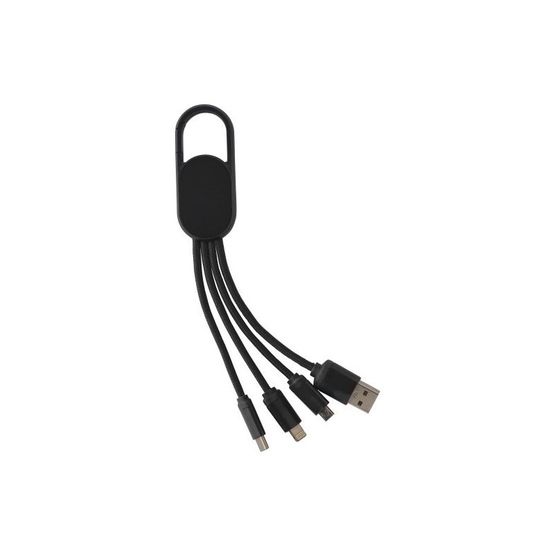 Chargeur à induction double  en bambou personnalisé - Idris Matières : nylon Couleurs : noir cadeau entreprise pas cher