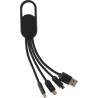 Chargeur à induction double  en bambou personnalisé - Idris Matières : nylon Couleurs : noir cadeau entreprise pas cher
