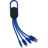 Chargeur à induction double  en bambou personnalisé - Idris Matières : nylon Couleurs : bleu personnalisable avec votre logo