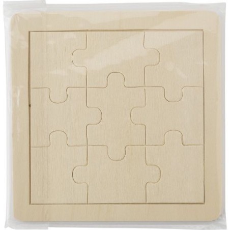 Puzzle en bois  de 9 pièces - Alvaro Matières : bois Couleurs : bois cadeau entreprise pas cher