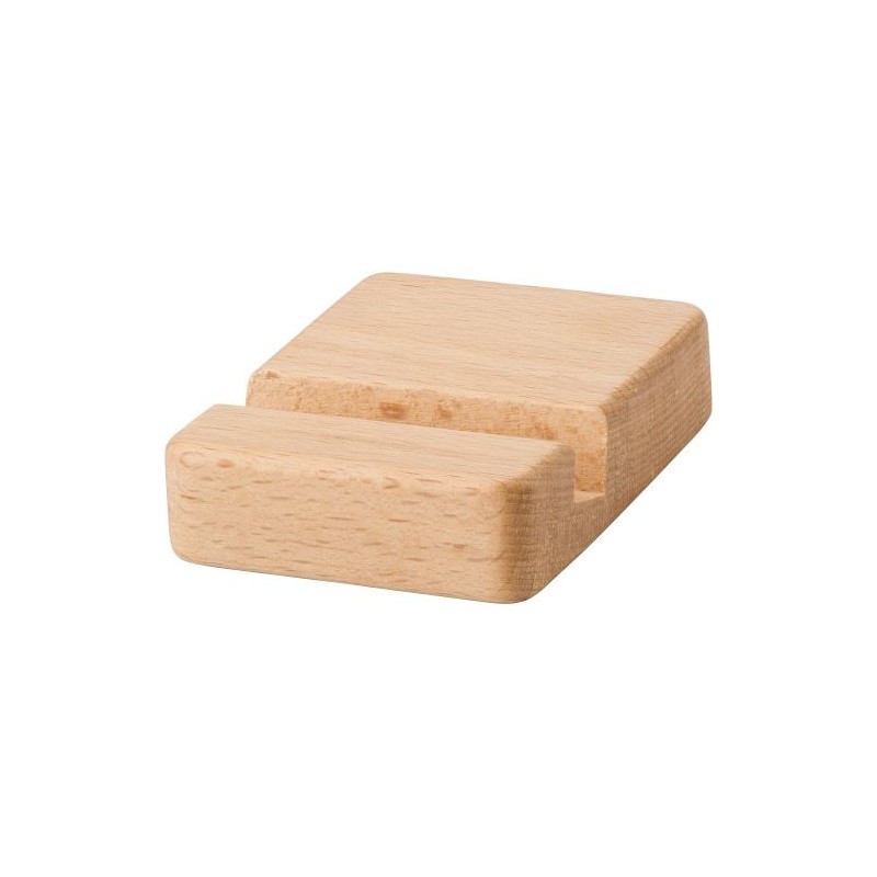 Support en bois d'hévéa personnalisé pour téléphone - Nyla Matières : bois Couleurs : brun