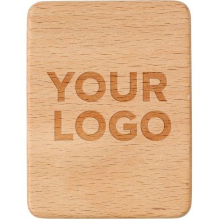 Support en bois d'hévéa personnalisé pour téléphone - Nyla Matières : bois Couleurs : brun personnalisable avec votre logo