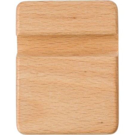 Support en bois d'hévéa personnalisé pour téléphone - Nyla Matières : bois Couleurs : brun cadeau entreprise pas cher